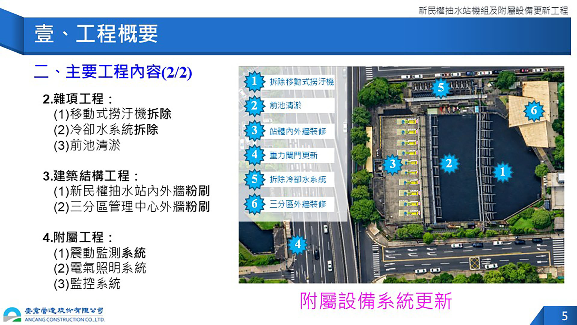 新民權抽水站機組及附屬設備更新工程